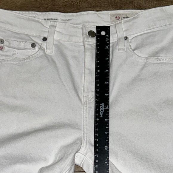 NWT Adriano Goldschmied Ex-Boyfriend Slouchy Slim Jeans Size 27 White Distressed - Picture 10 of 16